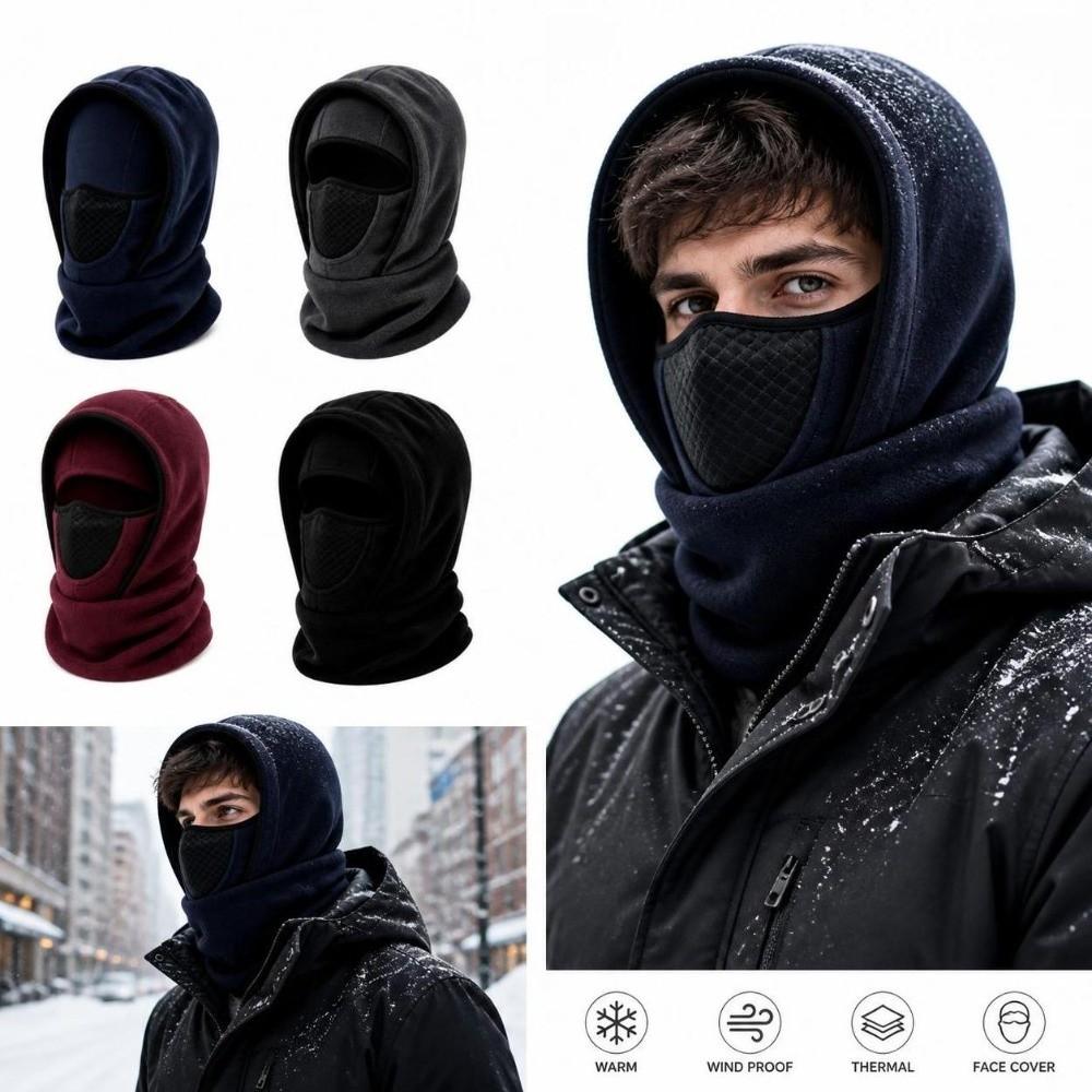 Fleece Lining Winter Balaclava Hat Thermal Insulation Face Neck Warmer Full Face Neck Cover
