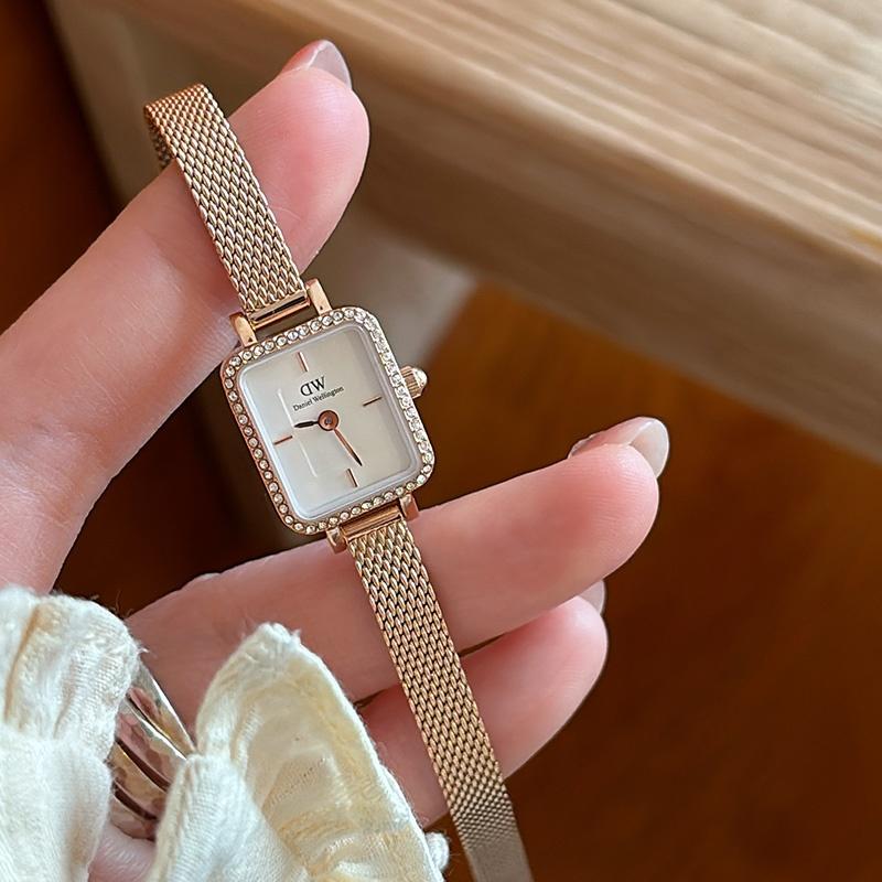 DANIEL WELLINGTON Watch Quartz Movement Stainless Steel Strap 15mm*22mm White Dial Women's Watch Watch Women's Exquisite Retro Simplicity DW00100731