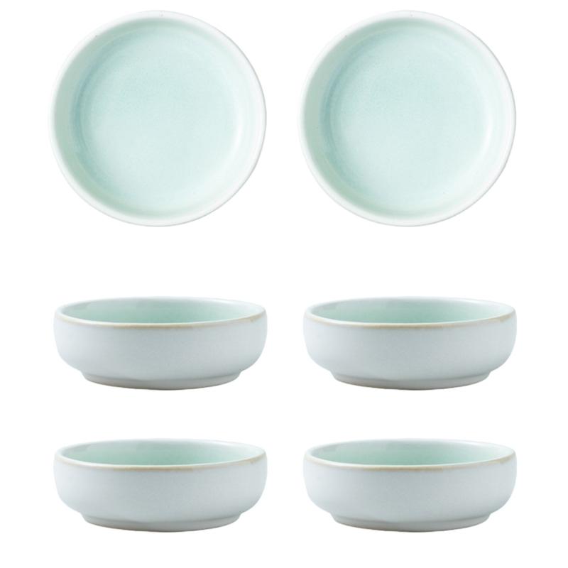Sada 6 japonských keramických omáčníků Odolné vůči teplu až do 200 °C pro omáčky, dipy a kuchyňské použití Elegantní design