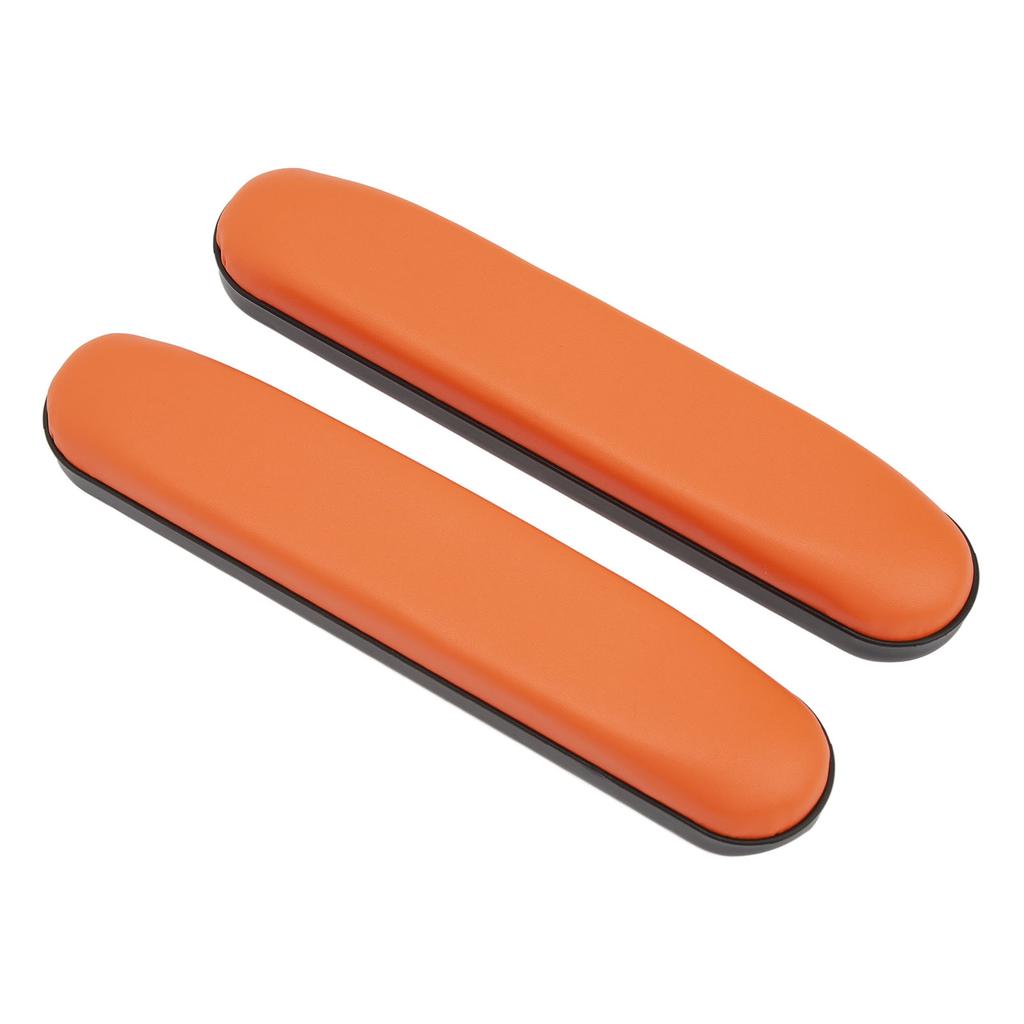 2 Stück Rollstuhl-Armpolster, PU-Leder, weiche, bequeme Armlehne, wasserdicht, Armlehnenbezug, Orange