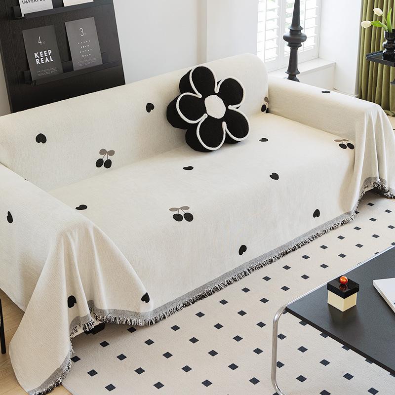 Chenille Sofa Towel Four Seasons All-Inclusive Sofa Cover Dust Cover Living Room Straight Row Sofa One Piece Cover Cloth