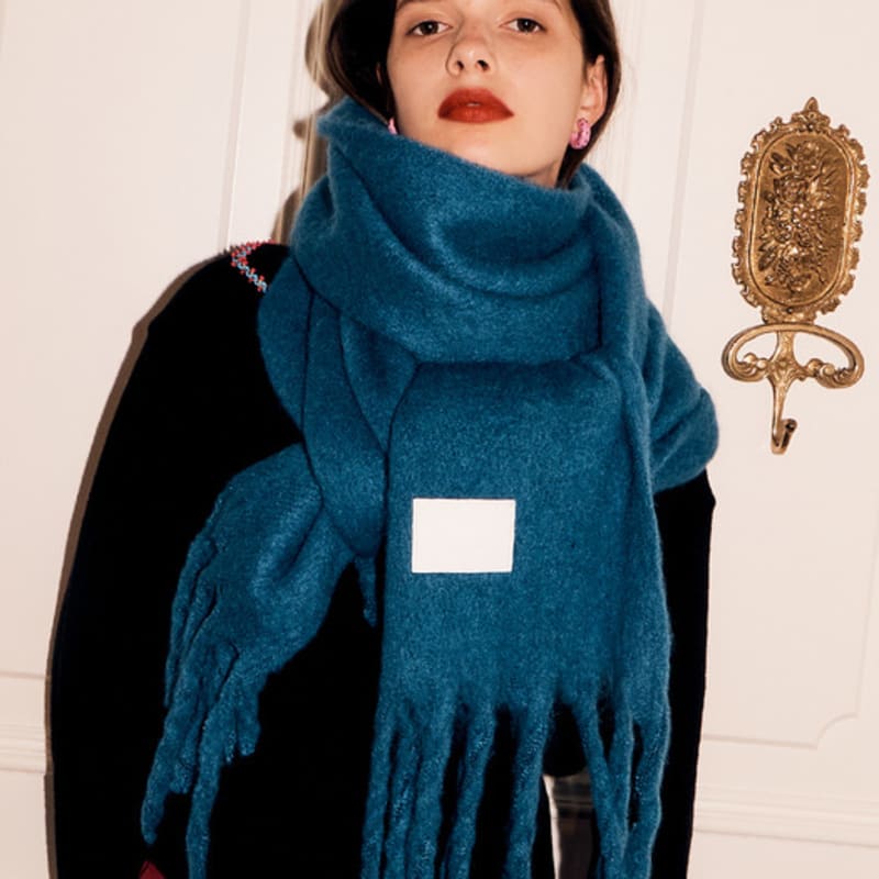 SILN Breiter langer Schal (BLAU GRÜN)