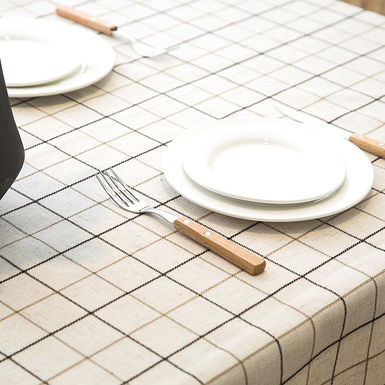American Polyester Jacquard Imitation Cotton And Linen Waterproof Plaid Fringed Lace Geometric Rectangular Dining Table Coffee Table Tablecloth