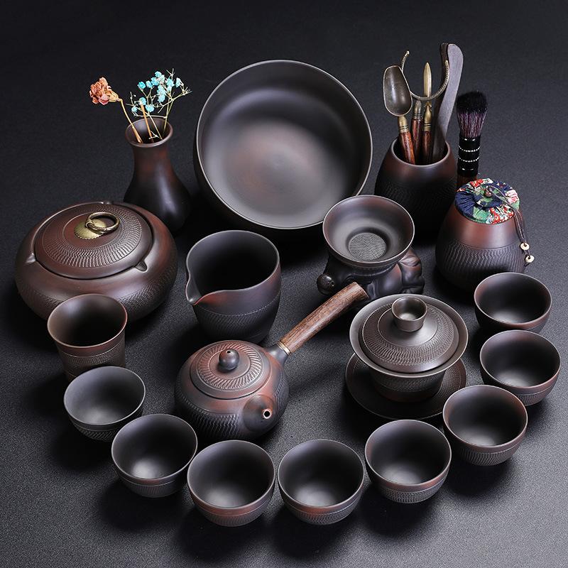 Purple Pottery Kung Fu Tea Set Household Purple Sand Brewing Teapot Teacup Tea Sea Tea Set Set High-End Business Gifts