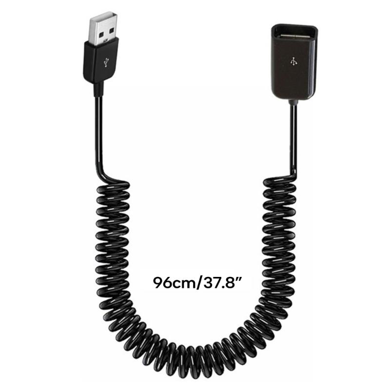 USB2.0 Male To Female Spring Coiled Telescopic Extension Cable for Various USB Devices