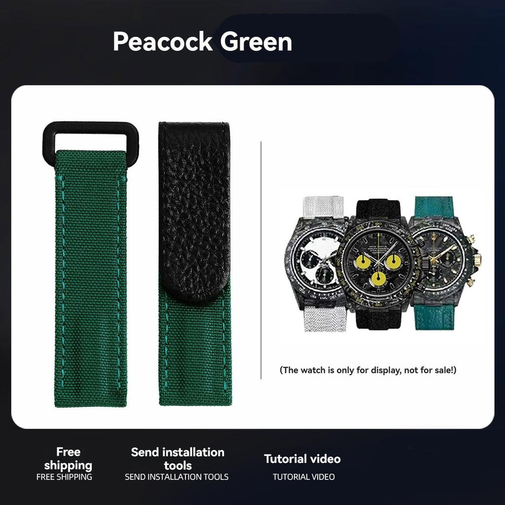 20mm Universal Nylon Watch Band For Tudor/Omega/Rolex/IWC/Tissot Daytona SUBMARINER Strap Cowhide bottom Wristband Accessories
