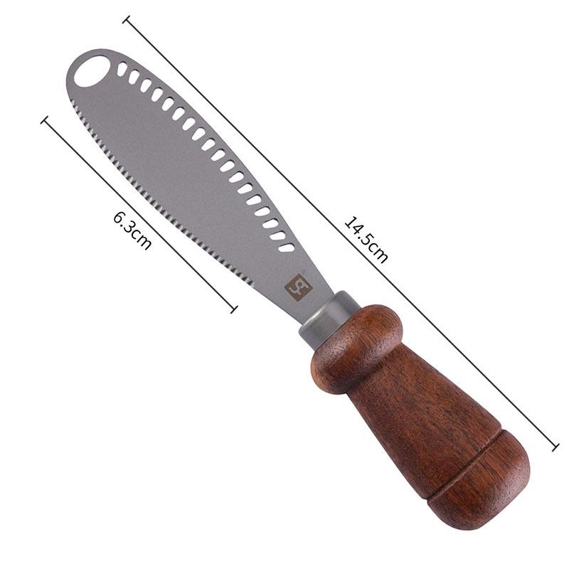 High-Quality Stainless Steel & Acacia Wood Cheese Knife and Fork Set
