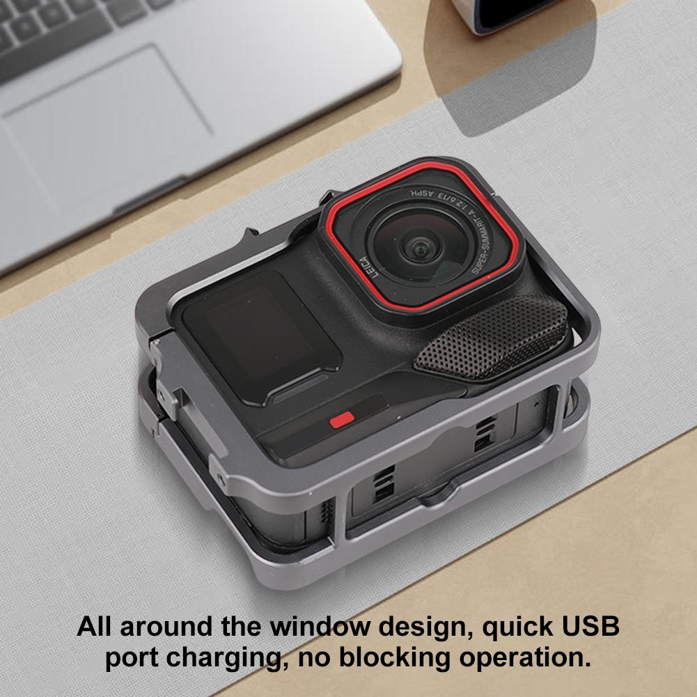 Aluminum Frame Cage W/ Cold Shoe Metal Protective Case Metal Cage Protective Frame for Insta360 Ace/Insta360 Ace Pro