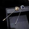 Fashionable Cubic Zirconia Chest Pin Neutral Aesthetic Brooch Corsage Pin Sturdy Clasp Detail For Dresses Coats