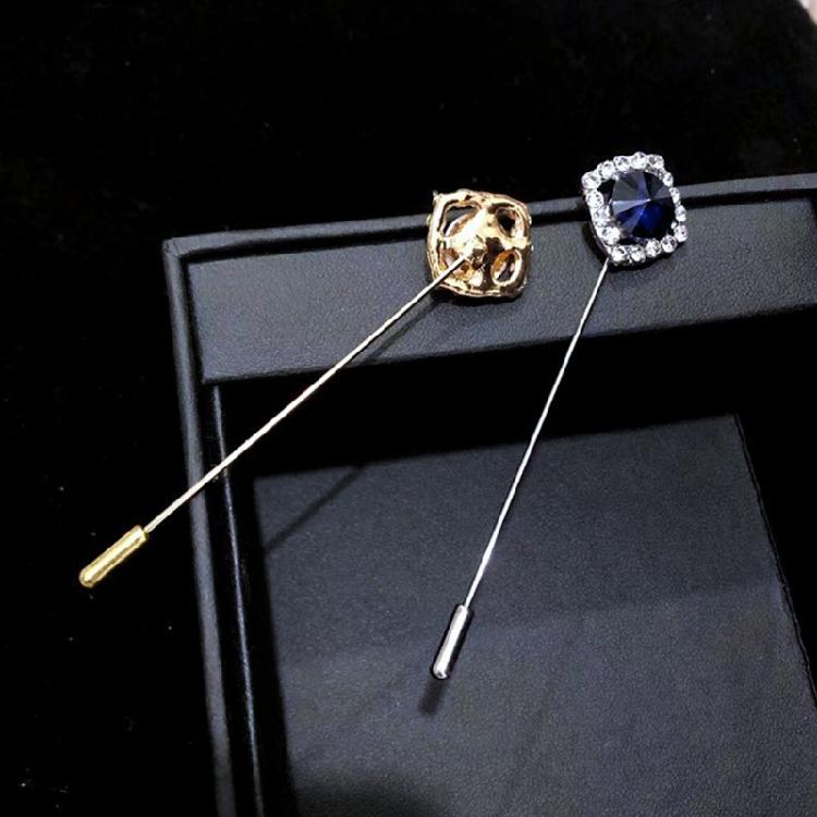 Fashionable Cubic Zirconia Chest Pin Neutral Aesthetic Brooch Corsage Pin Sturdy Clasp Detail For Dresses Coats