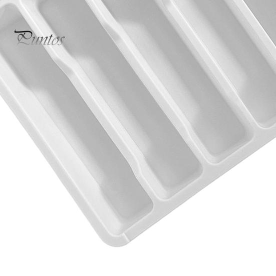 Plateau de rangement pour tiroir de cuisine, support extensible pour couverts, séparateur d'ustensiles en plastique réglable, rangement pour spatules, outils et gadgets