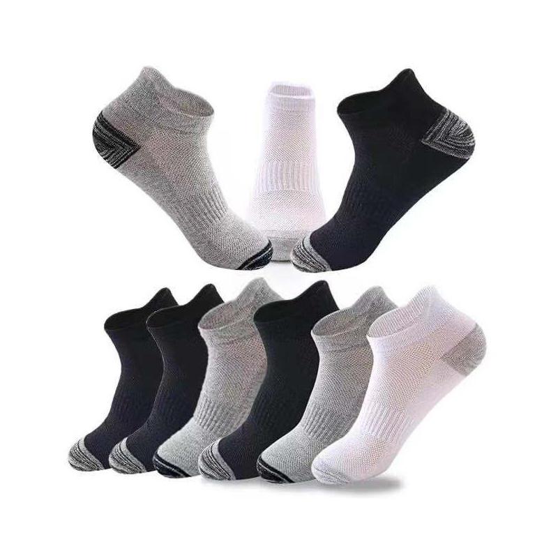 5Pairs High Quality Men's Socks Mesh Summer Thin Breathable Boat Socks Sweat Wicking Proof Short Tube Sports Socks EU38-45