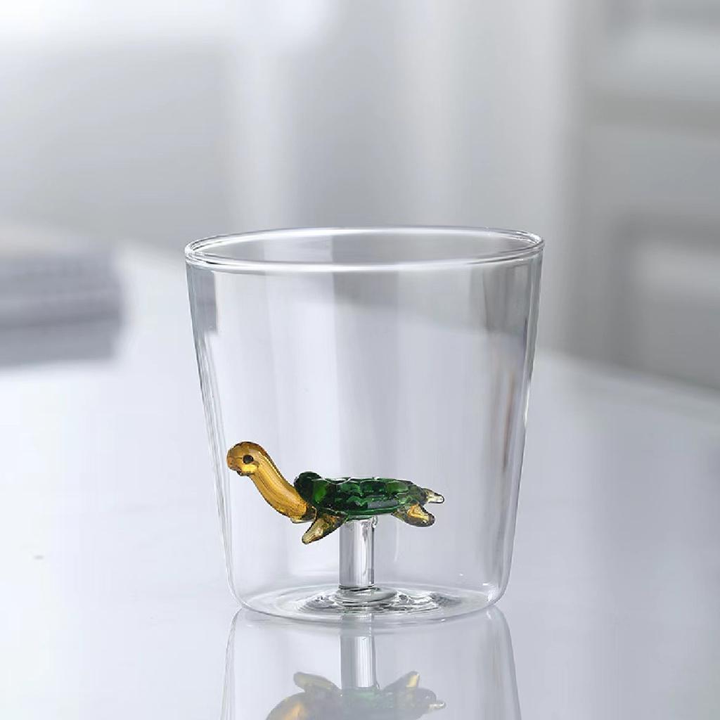 Christmas Tree Glass Wishing 3D Cartoon Animal Shape Cup Borosilicate Glass Single Layer Cup Living Room Guests Juice Cold Drink