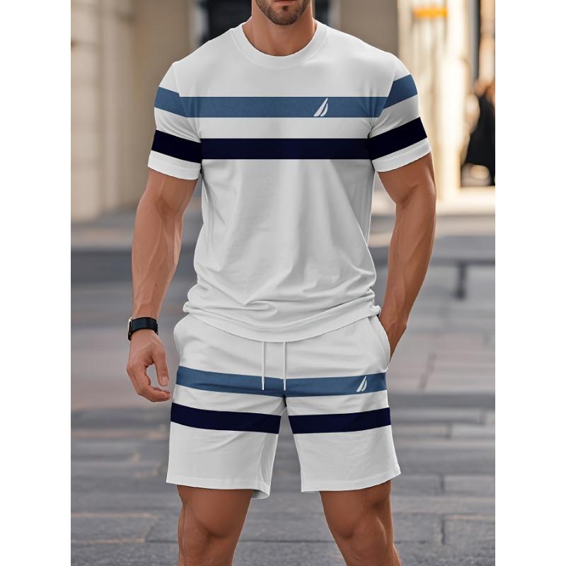 3D digital printing men s summer casual shorts set, daily sports style S