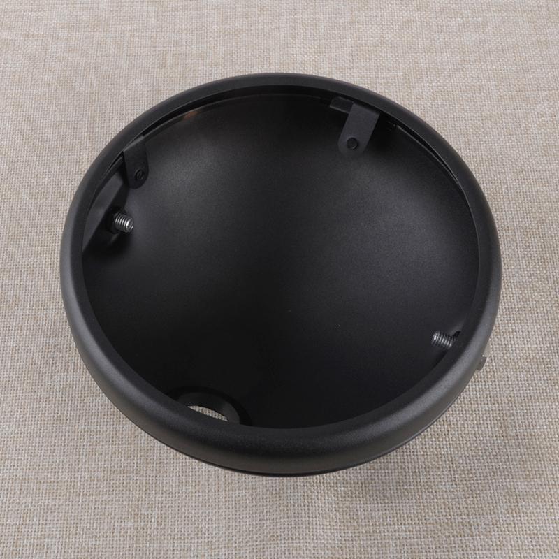 New 7 Inch Motorcycle Headlight Housing Cover Bucket with Black Bracket Round Headlamp Mount Universal