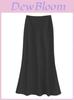 French Elegant Satin Wrap Skirt With Zipper For Womens Office And Formal Wear