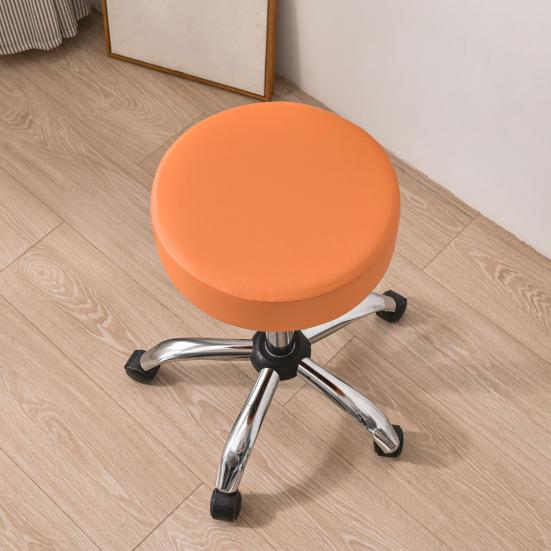 Soft Round Stool Cover High Resilience Non-Slip Design Easy to Clean Faux Leather Universal Fit Chair Cover