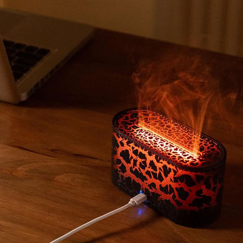 Fire Diffuser Crack Flame Air Diffuser Quiet Multi Functional Humidifier With Auto Shut For Bathroom Yoga Basement Spa Car Tent