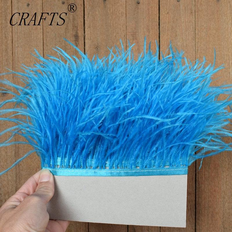 FeatherHigh quality fluffy ostrich feather trimming cloth sideband 5M 10M long DIY clothing accessories decorative accessories 8-11cm