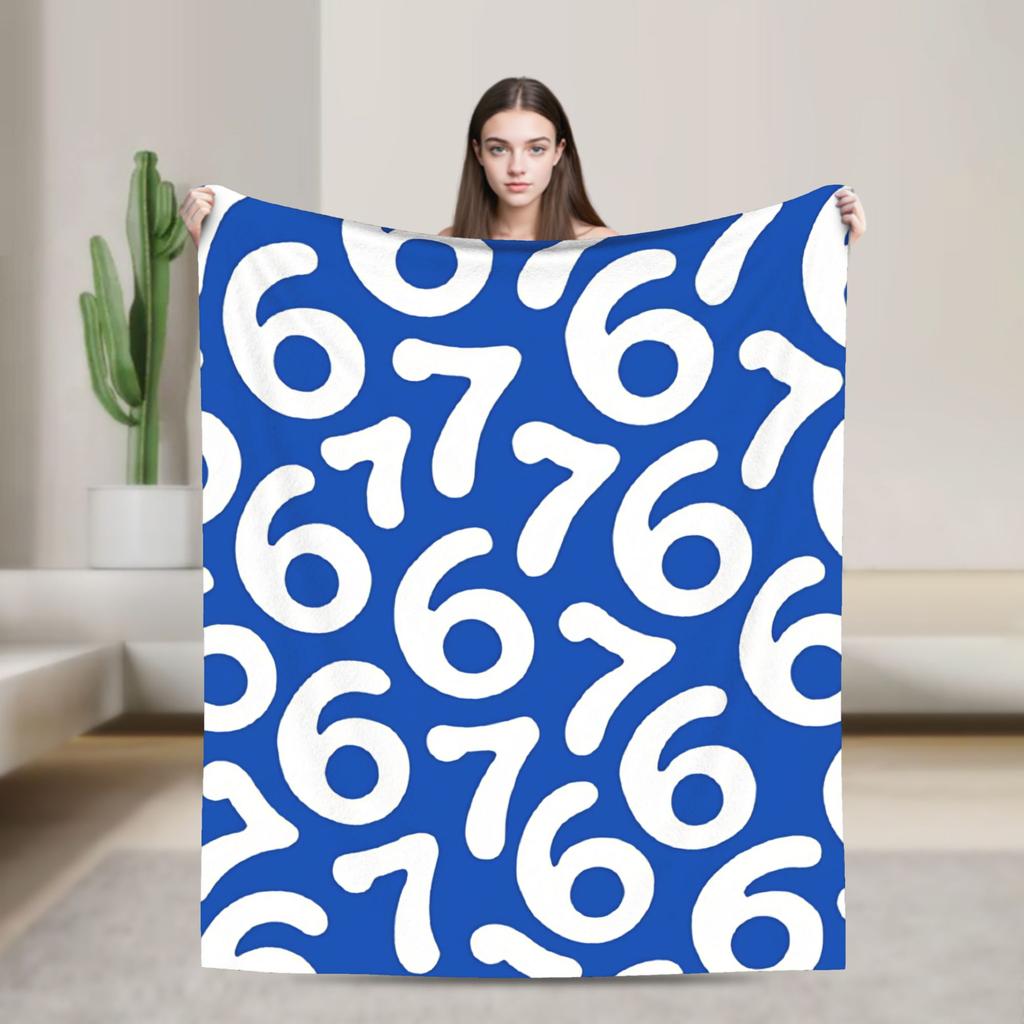 67 Six Seven Los Angeles Dodgers Blankets Fuzzy Funny Soft Throw Blankets for Chair Covering Sofa Spring Autumn,