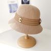 Letter C decoration with dome spring and summer travel sunshade sunscreen hat children's casual washbasin hat