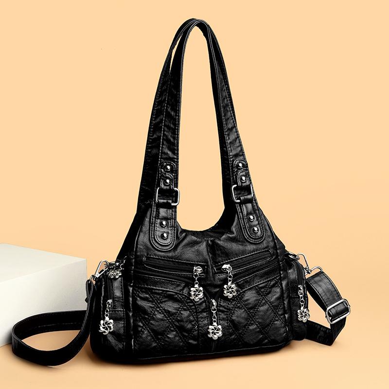 Women's Bag Vintage Tote Bag Large Capacity Multi-Pocket Shoulder Bag