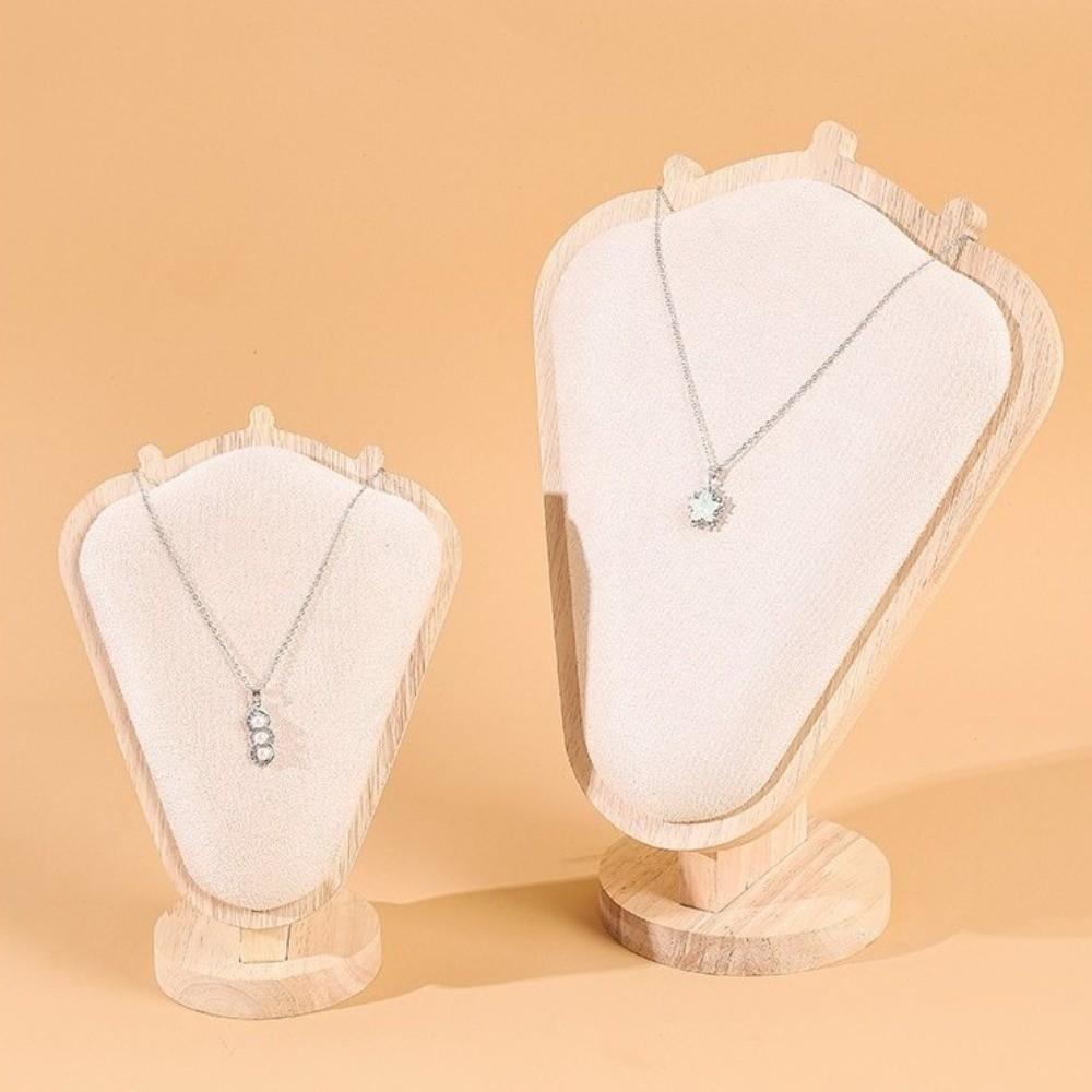 Wooden Jewelry Display Frame Velvet/PU Jewelry Organizer Necklace Holder Packaging Display