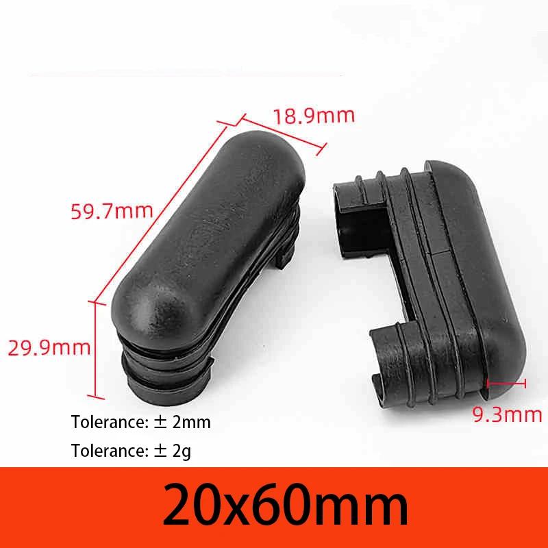 Tappo Finale Perforato in Plastica PP Ovale Nero Inserto per Tubo Gamba Mobile Accessori per Mobili 15x30mm-40x80mm