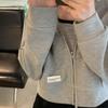 Women's Short Pink Cotton Hoodie Cardigan - Lightweight Spring/Summer Zipper Jacket