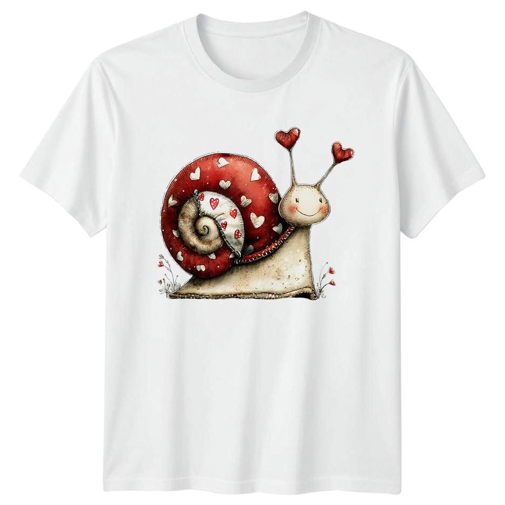 Heart Snail Animals Valentines Day Unisexs Tshirt Unisexs Tee Graphic Unisex Top S