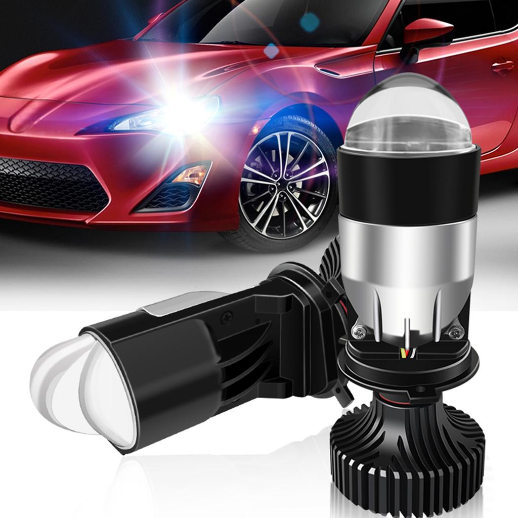 120W Auto Lamp Mini Lens LED H4 Bulbs Headlight for Cars High Beam Low Beam H4 LED Projector Dual Lens Turbo Fan 6000K White