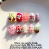Cute Hand-Painted Press-On Nails Short Square Cat Eye Design Sweet Ins Style Nail Art Women