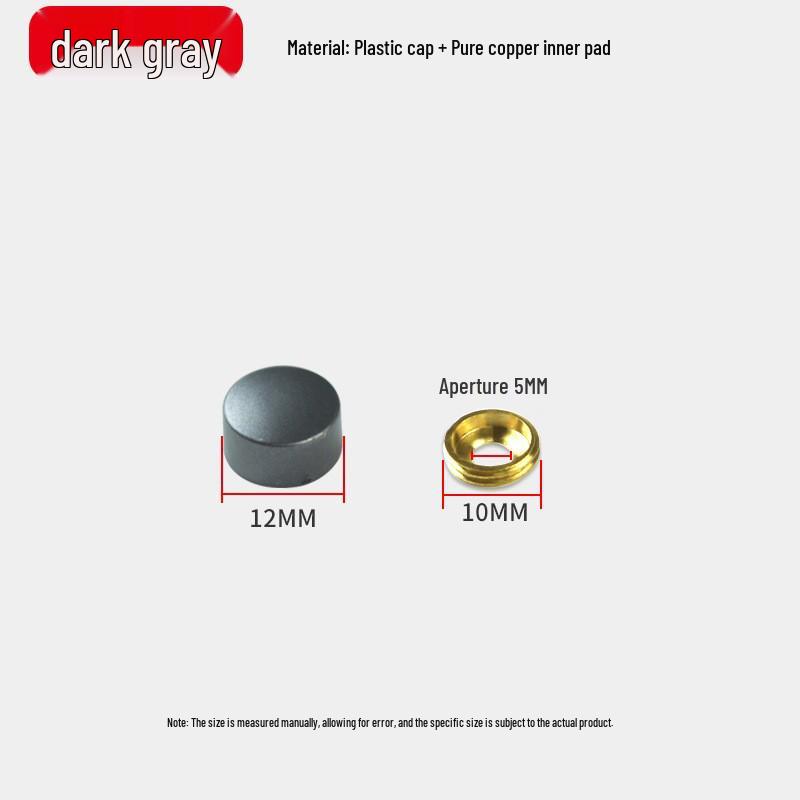 Copper Pad Screw Cap Mirror Nail Decorative Cover with Fixing Screw