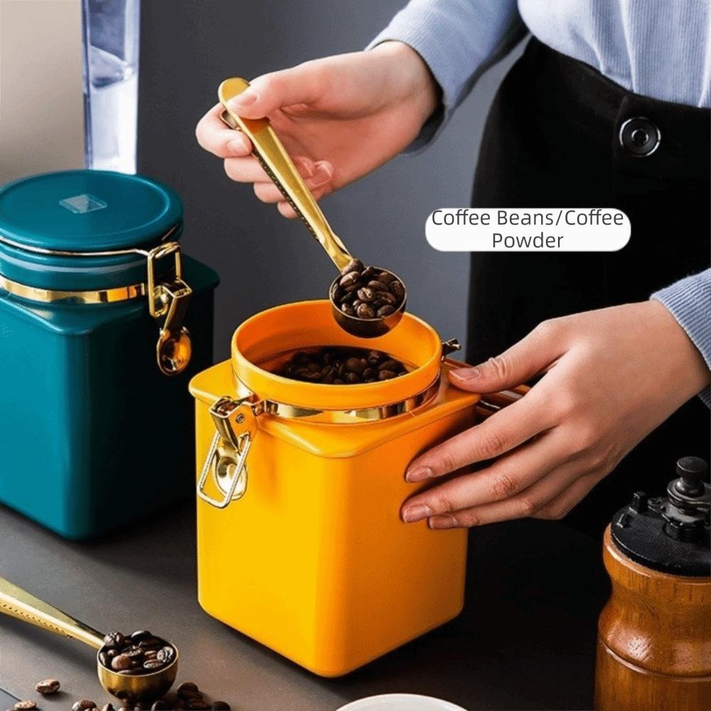 1.1L Coffee Beans Sealed Jug Large Capacity One-Way Degassing Valve Airtight Canister Moisture Proof Airtight Tea Storage Jar