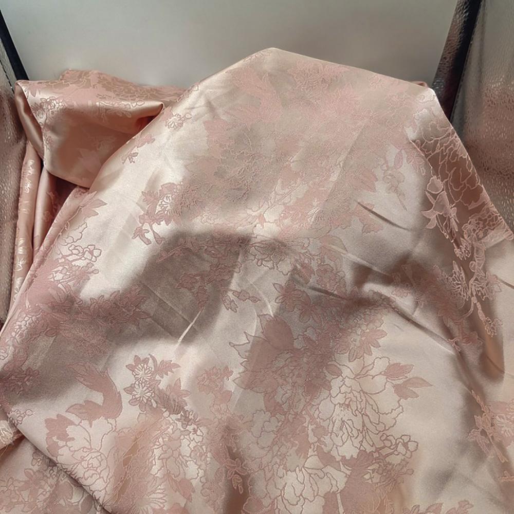 Vintage Peony Flower Brocade Jacquard Damask Fabric By Meter To Sewing For Garment Patchwork Cheongsam And Kimono Designer Seams