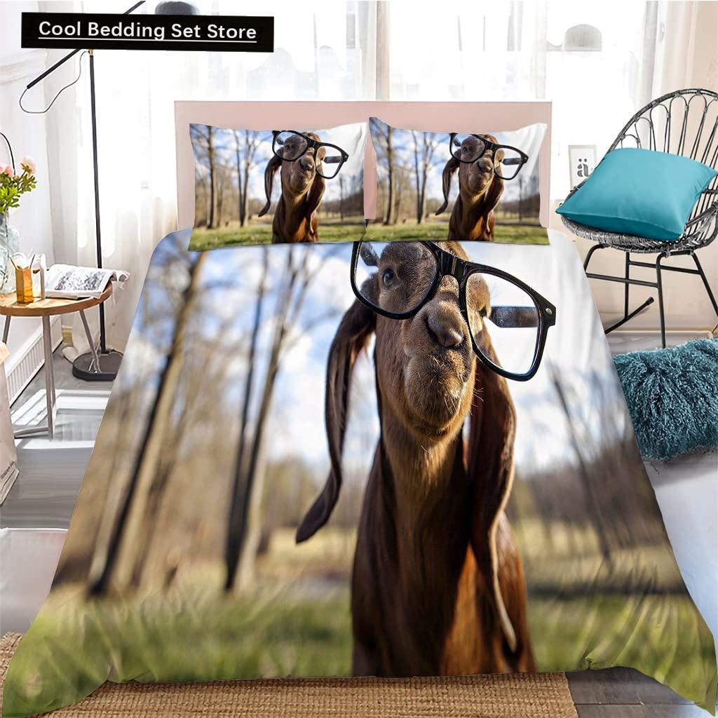 Funny Sheep King Queen Bedding Set Kids Farm Animal Duvet Cover White Little Lamb Comforter Cover 2/3pcs Polyester Quilt Cover