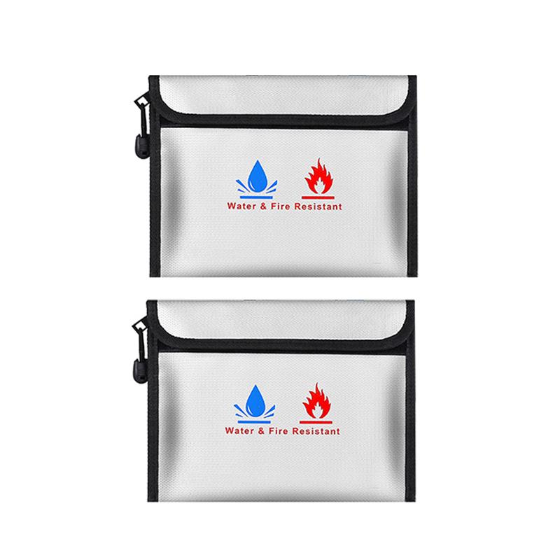 

2PCS Document Bag Waterproof Security Protection Bag Moisture Proof Important Document Protection Cash Protection 23.5x17.5cm 23.5*17.5cm