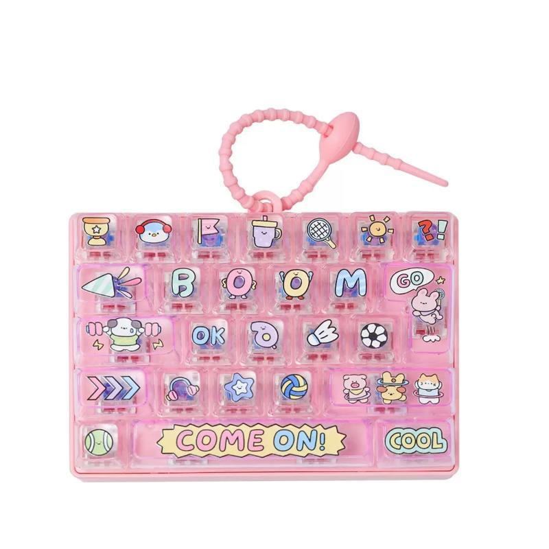 Mini Keyboard Keychain 26 Grids Creative Sea View Pendant Funny Decor for Key Ring Children's Day Gift