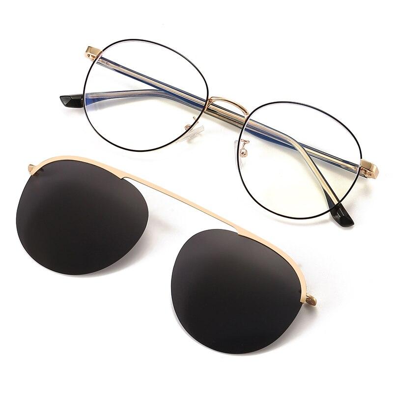 

Magnet Clip On Eyewear Frame Men Women Mirror Lens Eyeglasses Small Frame Anti Blue Light Computer use Eyewear UV400 7007