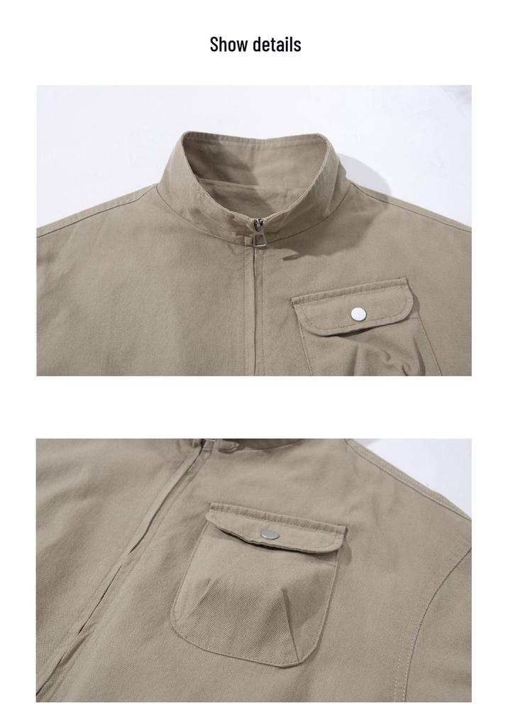 Unisex Vintage American Harrington Jacket - Couple's Casual Workwear Coat (Style: JK9386)