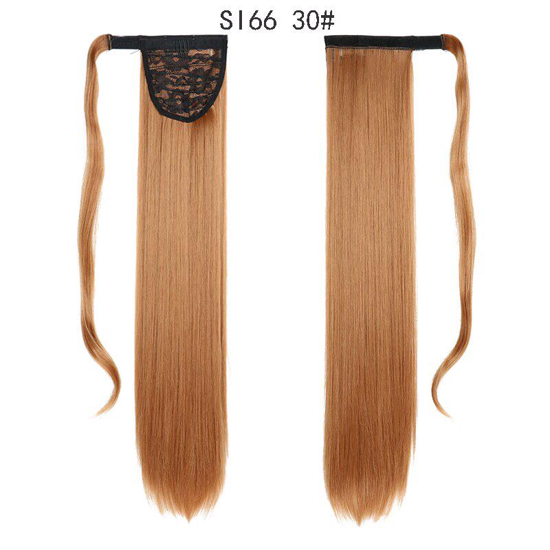 LISI HAIR Dlouhé rovné zavinování kolem klipsy do culíku Prodlužování vlasů tepelně odolné syntetické umělé vlasy s pony ocasem