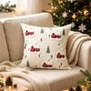 Christmas Pattern Tufted Throw Pillow Cover Canvas Throw Pillowcase Cushion Cover  Autumn Winter