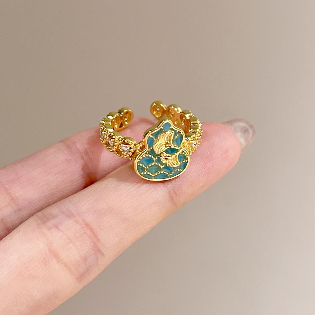 Medieval Brushed Diamond-encrusted Zircon Ring for Women Does Not Fade, Light Luxury and Versatile Open Index Finger Ring Jewelry.