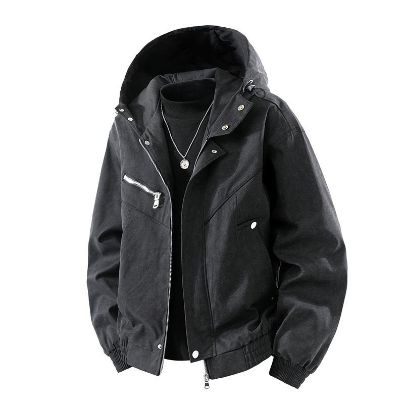 New Large-size Hooded Jacket Men's Jacket Men's Jacket Loose Plus Fat Plus Size