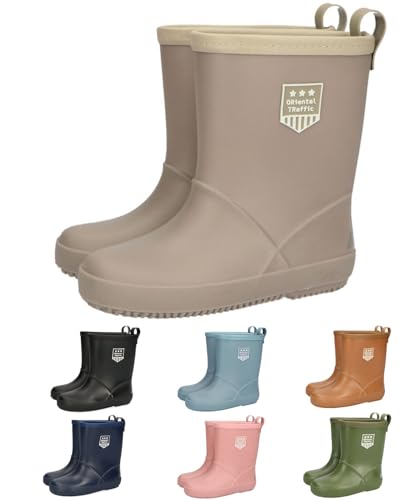 

ORiental TRaffic Kids Rain Boots, Waterproof, Cold-Resistant, Warm, Sizes 15-22cm, for Boys and Girls, Mid-Length, with Reflective Panels, K-201