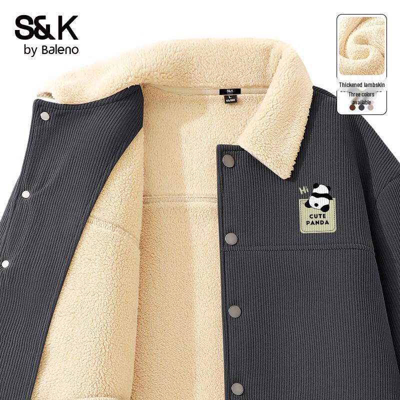 Baleno Men's SK Series Corduroy Plush-Lined Warm Jacket