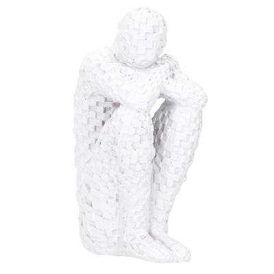 Resin Abstract Thinker Figurines Statue Office Home Decoration Accessories CraftsWhite
