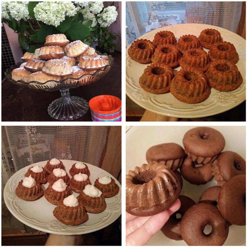 12PCS/Set Mini Cake Pan Non Stick Silicone Cupcake Liners Pumpkin Shape Mold Donuts Cornbread Jellies Dessert Baking Tray