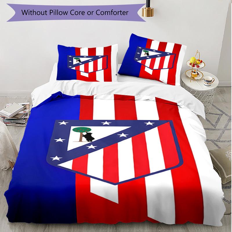 3pcs Duvet Cover Set (1*Duvet Cover + 2*Pillowcase, Without Core), football club Print Soft All‑Season Bedding Set, Home Bedroom Decor Gift