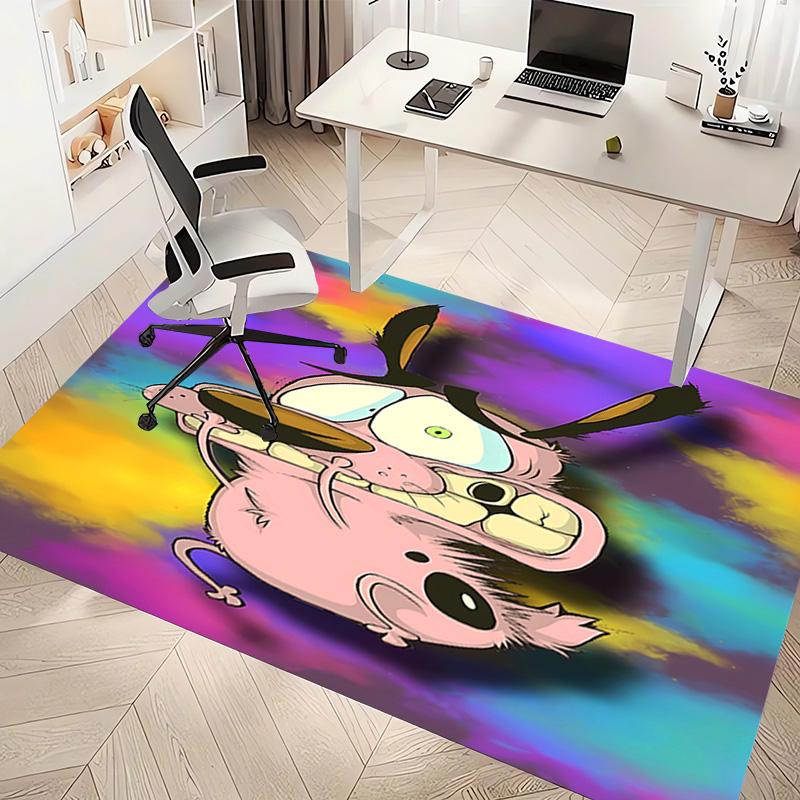 1pc Courage the Cowardly Dog2 Print Area Rug - Soft, Washable Non-Slip Indoor Mat, Living Room, Home Office Decorative Rug,Office Decorative